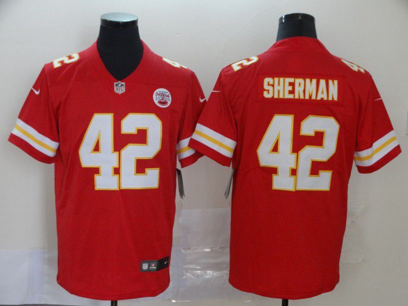 Men Kansas City Chiefs #42 Sherman Red Nike Vapor Untouchable Limited NFL Jersey